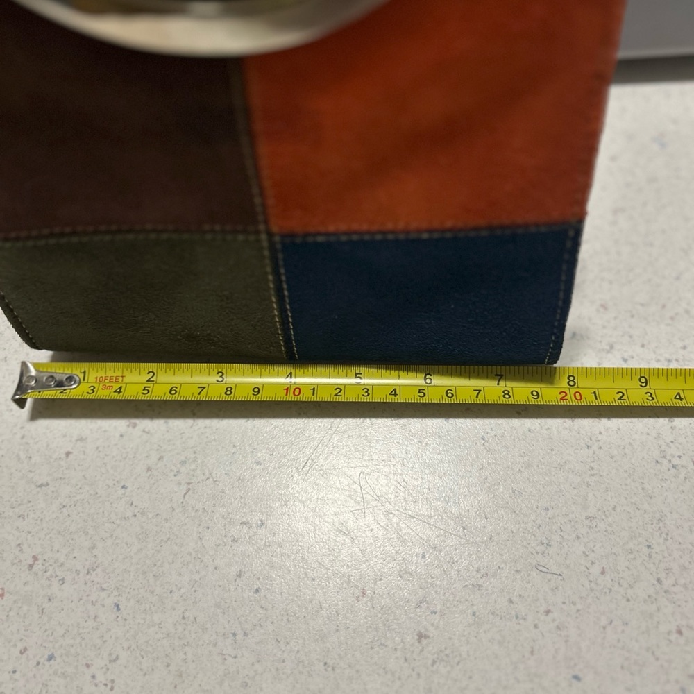 Multicolor Suede Patchwork Handbag - image 7